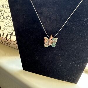 Butterfly Pendant Necklace 100% Copper Wire Wrapped Handmade with Love ☮️❤️🔆